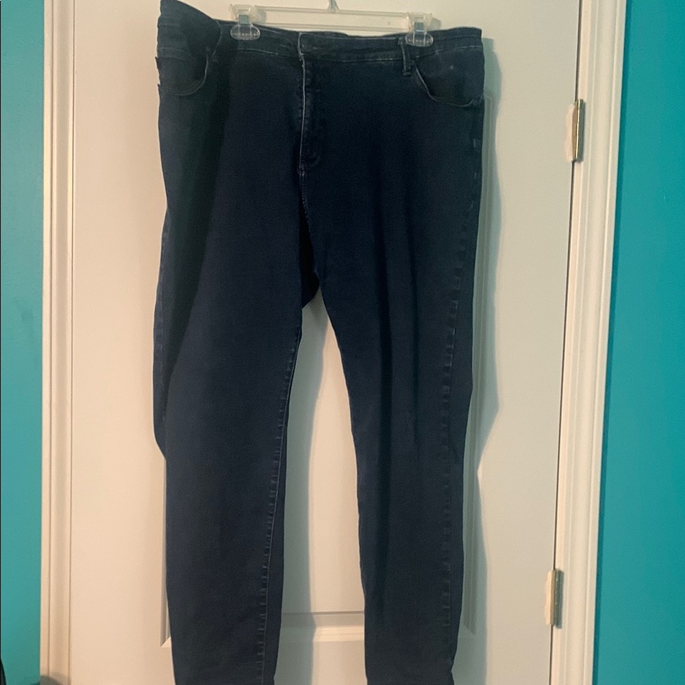 Lee Slim Fitting Skinny Leg Dark Blue Denim Jeans Plus Size 22